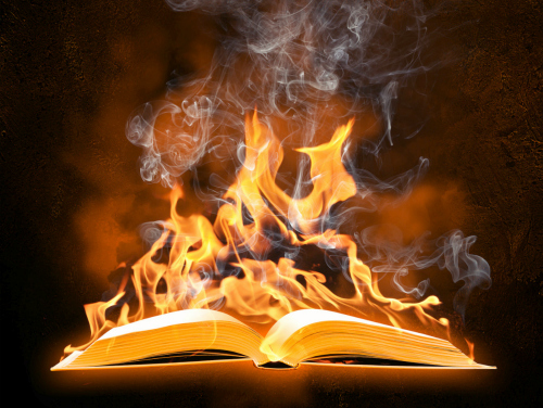 books on fire