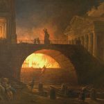 Fire in Rome by Hubert Robert.